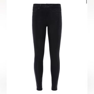 L'Agence Marguerite High-Rise Coated Skinny Jeans, Black, Size 24